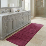 Checkered Cotton Washable Non-Slip Bath Rugs or Runner