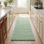 Checkered Cotton Washable Non-Slip Bath Rugs or Runner