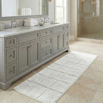 Checkered Cotton Washable Non-Slip Bath Rugs or Runner
