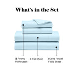 600 Thread Count Cotton Blend Deep Pocket Bed Sheet Set, Pandora Embroidered Hem