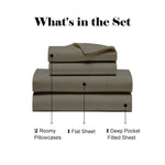 600 Thread Count Cotton Blend Deep Pocket Bed Sheet Set, Pandora Embroidered Hem