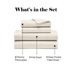 600 Thread Count Cotton Blend Deep Pocket Bed Sheet Set, Pandora Embroidered Hem