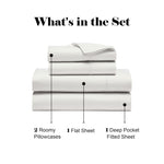 600 Thread Count Cotton Blend Deep Pocket Bed Sheet Set, Pandora Embroidered Hem
