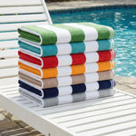 Cabana Stripe Oversized Cotton Beach Towel Sets