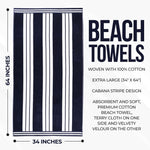 Striped Oversized Cabana Cotton Beach Towel Sets