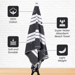 Striped Oversized Cabana Cotton Beach Towel Sets