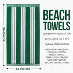 Striped Oversized Cabana Cotton Beach Towel Sets