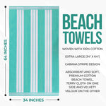 Striped Oversized Cabana Cotton Beach Towel Sets