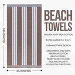 Striped Oversized Cabana Cotton Beach Towel Sets