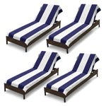 Superior Cabana Striped Cotton Chaise Lounge Chair Cover Set