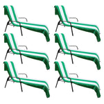 Superior Cabana Striped Cotton Chaise Lounge Chair Cover Set