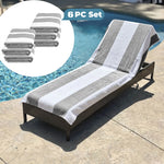 Superior Cabana Striped Cotton Chaise Lounge Chair Cover Set