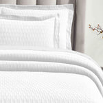 Lightweight Cotton Matelassé Bedspread Set Calvert Diamond Lattice Jacquard (3-Piece)