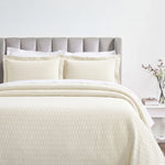 Lightweight Cotton Matelassé Bedspread Set Calvert Diamond Lattice Jacquard (3-Piece)