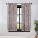 Blackout Curtains Leaves Pattern Room Darkening Grommet 2 Panels