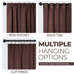 Blackout Window Curtains Solid Room Darkening Back Tab Set of 2