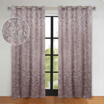 Blackout Curtains Leaves Pattern Room Darkening Grommet 2 Panels