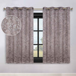 Blackout Curtains Leaves Pattern Room Darkening Grommet 2 Panels