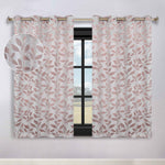 Leaves Room Darkening Washable Blackout Curtain Panels, Set of 2