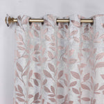 Leaves Room Darkening Washable Blackout Curtain Panels, Set of 2