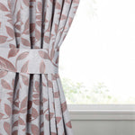 Blackout Window Curtains Leaves Pattern Room Darkening Set of 2