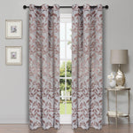 Leaves Machine Washable Room Darkening Blackout Curtains, Set of 2