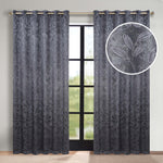 Blackout Curtains Leaves Pattern Room Darkening Grommet 2 Panels