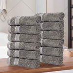 12-Piece Plush Face Towels Ultra Soft Egyptian Giza Cotton Niles