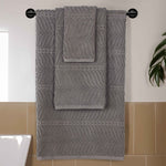 Superior Chevron Zero Twist Cotton Jacuqard 3 Piece Towel Set