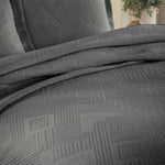 Lightweight Cotton Bedspread Sets 3-Piece Geometric Fret Jacquard Matelassé