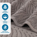 6 Piece Towel Set Zero Twist Cotton Chevron Jacquard Towels