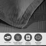 Lightweight Cotton Bedspread Sets 3-Piece Geometric Fret Jacquard Matelassé