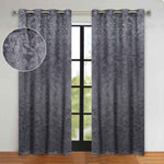Blackout Curtains Leaves Pattern Room Darkening Grommet 2 Panels