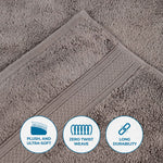 6 Piece Towel Set Zero Twist Cotton Chevron Jacquard Towels