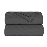 Superior Milan Cotton Textured Striped Lightweight Woven Blanket