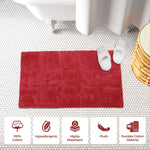 Superior 2 Piece Cotton Checkered Solid Non Slip Bath Rug Set