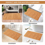 Superior 2 Piece Cotton Checkered Solid Non Slip Bath Rug Set