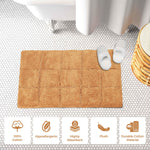 Superior 2 Piece Cotton Checkered Solid Non Slip Bath Rug Set