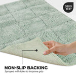 Superior 2 Piece Cotton Checkered Solid Non Slip Bath Rug Set