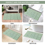 Superior 2 Piece Cotton Checkered Solid Non Slip Bath Rug Set