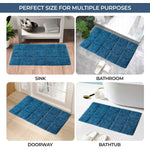 Superior 2 Piece Cotton Checkered Solid Non Slip Bath Rug Set