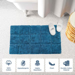 Superior 2 Piece Cotton Checkered Solid Non Slip Bath Rug Set