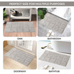 Superior 2 Piece Cotton Checkered Solid Non Slip Bath Rug Set