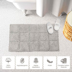 Superior 2 Piece Cotton Checkered Solid Non Slip Bath Rug Set