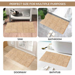 Superior 2 Piece Cotton Checkered Solid Non Slip Bath Rug Set