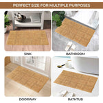 Superior 2 Piece Cotton Checkered Solid Non Slip Bath Rug Set