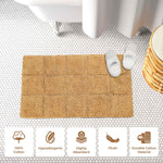 Superior 2 Piece Cotton Checkered Solid Non Slip Bath Rug Set