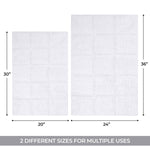 Superior 2 Piece Cotton Checkered Solid Non Slip Bath Rug Set