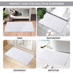 Superior 2 Piece Cotton Checkered Solid Non Slip Bath Rug Set