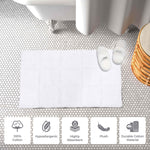 Superior 2 Piece Cotton Checkered Solid Non Slip Bath Rug Set